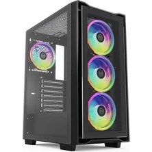 Archon Armor 4X120MM Hareketli Rainbow Fanlı Pro Gaming Oyuncu Bilgisayar Kasası