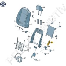 Pelit Otomotiv Volkswagen Jetta Sırtlık Ayar Kolu 5C6881236 (2011-2018)