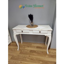 Evim Hizmet 100 cm Çekmeceli Beyaz Eskitme Dresuar