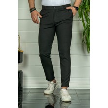 Modamesto Erkek Siyah Slim Fit Kumaş Pantolon