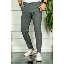 Modamesto Erkek Füme Slim Fit Kumaş Pantolon