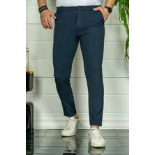 Modamesto Erkek Lacivert Slim Fit Kumaş Pantolon