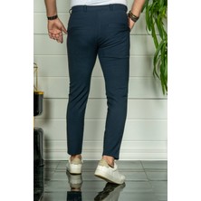 Modamesto Erkek Lacivert Slim Fit Kumaş Pantolon