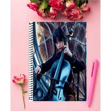Anime And Your World Wednasday  Defter 1 Adet Özel Tasarım A4 Boyutu 21*29 cm  Telli Çizgisiz Büyük Boy defter