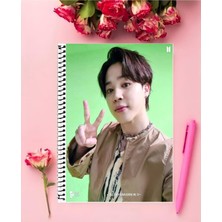 Anime And Your World Jimin Bts Defter 1 Adet Özel Tasarım A4 Boyutu 21*29 cm Telli Çizgili Büyük Boy Defter