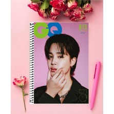 Anime And Your World Jimin Bts Defter 1 Adet Özel Tasarım A4 Boyutu 21*29 cm Telli Kareli Büyük Boy Defter