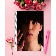 Anime And Your World Jimin Bts Defter 1 Adet Özel Tasarım A4 Boyutu 21*29 cm Telli Kareli Büyük Boy Defter