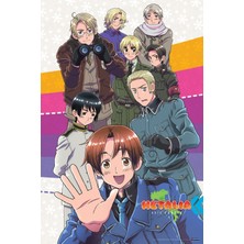 Anime And Your World Hetalia Axis Powers  Defter 1 Adet Özel Tasarım A4 Boyutu 21*29 cm Telli Kareli Büyük Defter