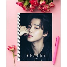 Anime And Your World Jimin Bts Defter 1 Adet Özel Tasarım A4 Boyutu 21*29 cm Telli Kareli Büyük Boy Defter