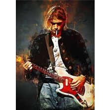 Anime And Your World Kurt Cobain Nirvana Defter 1 Adet Özel Tasarım A4 Boyutu 21*29 cm Telli Kareli Büyük Boy