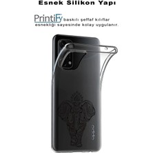 Printify Apple iPhone 13 Mini Uyumlu Kapak Mandala Fil (Siyah) Tasarımlı Şeffaf Silikon Kılıf