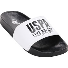 U.S. Polo Assn. Erkek Plaj Havuz Terlik Beyaz Mikrofiber Malzeme ile Konforlu Kullanım