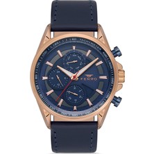 Ferro Lacivert Deri Kordon Erkek Kol Saati FM1803B-T