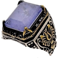 Gevherans Paraiba ve Zirkon Taşlı Erkek Gümüş Yüzüğü 230047232G24Y