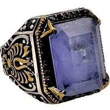 Gevherans Paraiba ve Zirkon Taşlı Erkek Gümüş Yüzüğü 230047232G24Y