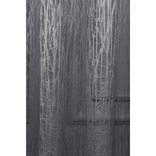 Taç Buz Kırığı Kullanıma Hazır 1/3 Sık Pile Tül Perde Tek Kanat - Koyu Gri 100 x 240 cm