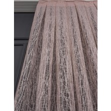 Taç Buz Kırığı Kullanıma Hazır Ekstraforlu Pilesiz Tül Perde Tek Kanat - Pudra 240 x 250 cm