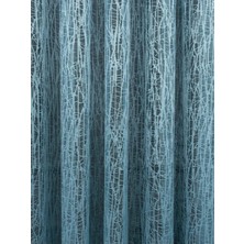 Taç Buz Kırığı Kullanıma Hazır 1/2 Seyrek Pile Tül Perde Tek Kanat - Turkuaz 100 x 250 cm