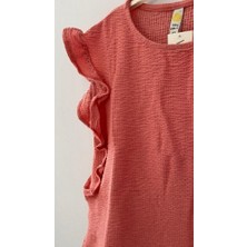 Via Girls Kolları Fırfırlı Kız Çocuk Tişört