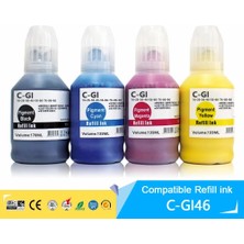 Xplus Canon Gı-46  1 Set 4 Renk Ithal Muadil Pigmentli Mürekkep Seti  Siyah 170 ml - Renkliler 135 ml