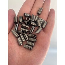 Hasyılmaz Kordon Metal Bağ Ucu 7,2 mm Siyah 20 Adet