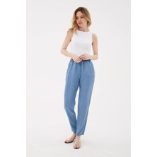 Fashion Friends 23Y-PNT0657K1 Kadın Beli Bağlamalı Denim Pantolon