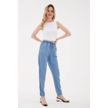 Fashion Friends 23Y-PNT0657K1 Kadın Beli Bağlamalı Denim Pantolon