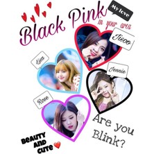 Anime And Your World Blackpink Defte Ryeni Model 1 Adet Özel Tasarım A4 Boyutu 21*29 cm  Telli Çizgisiz Büyük Boy defter