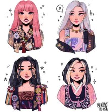 Anime And Your World Blackpink Manga  Defter 1 Adet Özel Tasarım A4 Boyutu 21*29 cm Telli Kareli Büyük Boy Defter