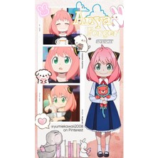 Anime And Your World Anya Spy x Family   Defter 1 Adet Özel Tasarım A4 Boyutu 21*29 cm Telli Çizgili Büyük Boy Defter