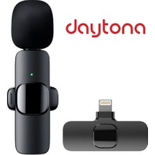 Daytona K9-L1 Lightning Wireless (Kablosuz Mikrofon) Ergonomik Tak Çalıştır Android Telefon Tablet Ipad Yaka Mikrofonu