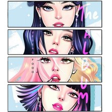 Anime And Your World Blackpink Manga  Defter 1 Adet Özel Tasarım A4 Boyutu 21*29 cm Telli Kareli Büyük Boy Defter