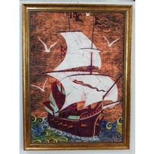 Dora Halı Tablo Yıkanabilir Solmayan Parlak ve Canlı 60CM x 80 cm Dekoratif Çerçeveli Taplo