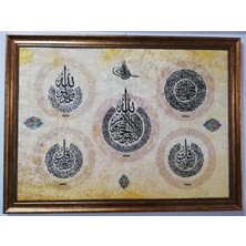 Dora Halı Tablo Yıkanabilir Solmayan Parlak ve Canlı 60CM x 80 cm Dekoratif Çerçeveli Taplo