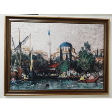 Dora Halı Tablo Yıkanabilir Solmayan Parlak ve Canlı 60CM x 80 cm Dekoratif Çerçeveli Taplo