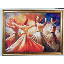 Dora Halı Tablo Yıkanabilir Solmayan Parlak ve Canlı 60CM x 80 cm Dekoratif Çerçeveli Taplo