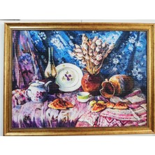 Dora Halı Tablo Yıkanabilir Solmayan Parlak ve Canlı 60CM x 80 cm Dekoratif Çerçeveli Taplo