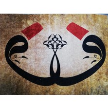 Dora Halı Tablo Yıkanabilir Solmayan Parlak ve Canlı 60CM x 80 cm Dekoratif Çerçeveli Taplo