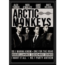 Anime And Your World Arctic Monkeys  Defter 1 Adet Özel Tasarım A4 Boyutu 21*29 cm Telli Kareli Büyük Boy Defter