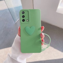 Zebana Oppo A94 Kılıf Zebana Kalpli Love Kılıf Açık Yeşil