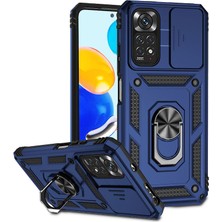 Xiaomi Redmi Note 12 Pro 4g 108MP Kılıf Kamera Lens Sürgülü Korumalı Darbe Önleyici Standlı Yüzüklü Armor Military Zırh Tank Pars Kapak