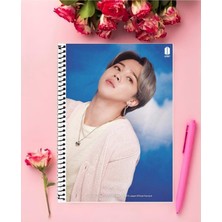 Anime And Your World Jimin Bts Defter 1 Adet Özel Tasarım A4 Boyutu 21*29 cm  Telli Çizgisiz Büyük Boy defter