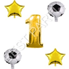 Best Parti Futbol Topu Yıdız Rakam Balon Seti Gold Yaş 1