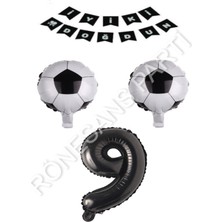 Rönesans Parti Futbol Topu Yıdız Rakam Iyiki Doğdun Banner Balon Seti Yaş 9