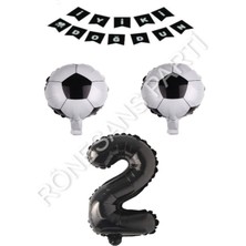 Rönesans Parti Futbol Topu Yıdız Rakam Iyiki Doğdun Banner Balon Seti Yaş 2