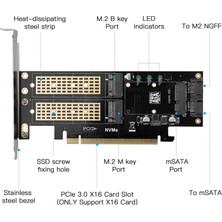 Unbrand 1 Ngff ve Msata SSD Adapter Card, M.2 Nvme'e Pcıe/m.2 Sata Ssd'e Sata Iıı/msata'ya, Sata Adapter'e 2280/2260'E (Yurt Dışından)