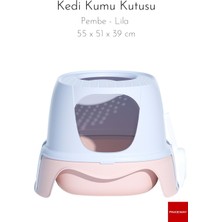 Pakeway Çekmeceli Kedi Kumu Kutusu Pembe