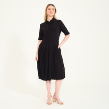 Barbora Günlük Yazlık Ofis Kadın Elbisesi BT208SIYAHA1