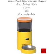 Pakeway Zaman Ayarlı Mama Kabı  6 Litre Sarı