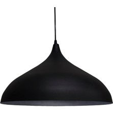 Mylights  Retro Rustik Siyah  Içi Siyah Metal Sarkıt Avize 43 cm En